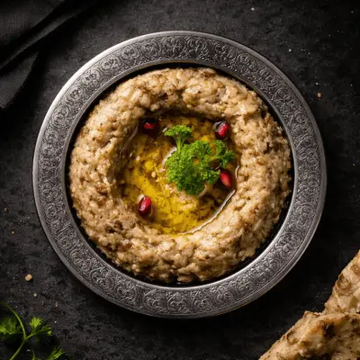 Пюре из запечённых баклажанов